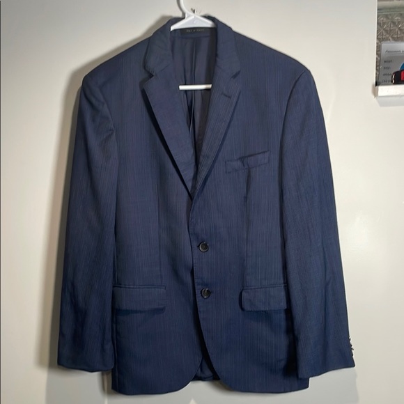 Hugo Boss Reda Super 110 Blue Sport Coat with Notched Lapel - Picture 1 of 9